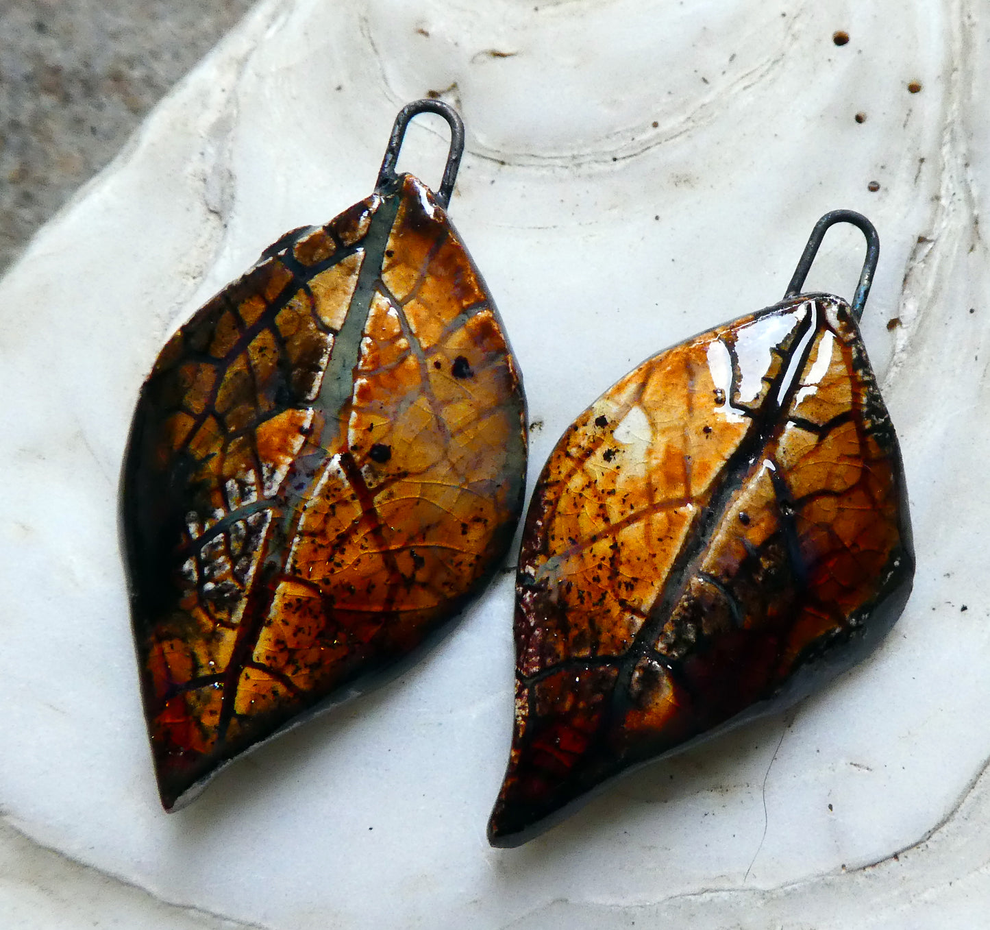 Ceramic Super Slim Autumn Leaf Charms #8