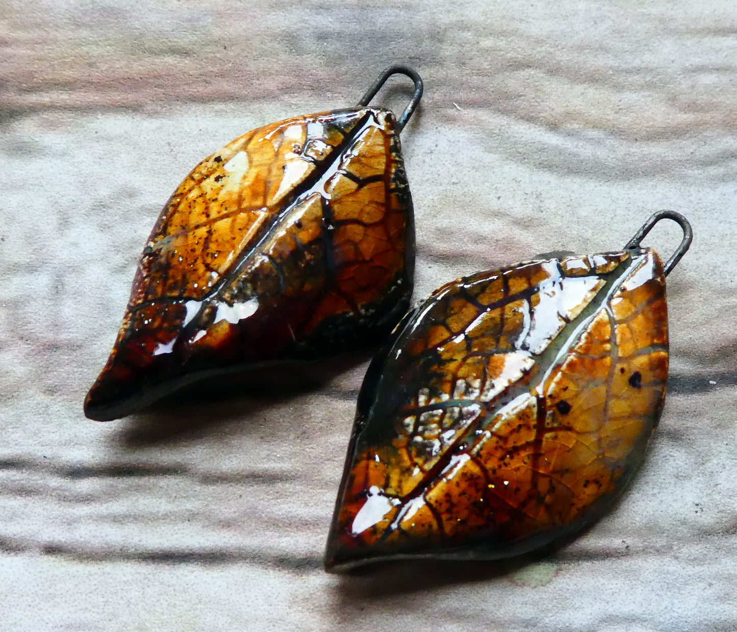 Ceramic Super Slim Autumn Leaf Charms #8