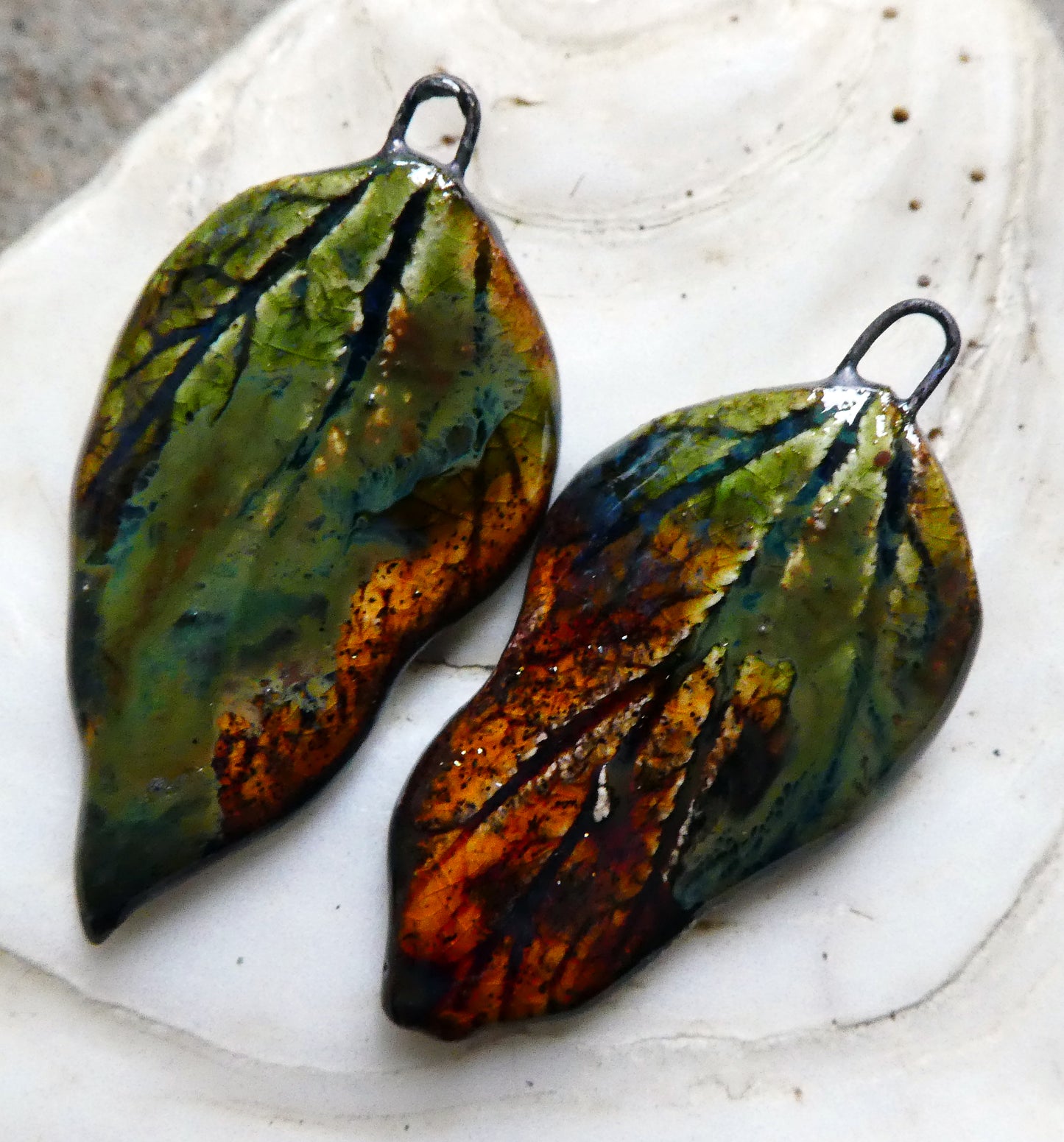 Ceramic Super Slim Autumn Leaf Charms #11