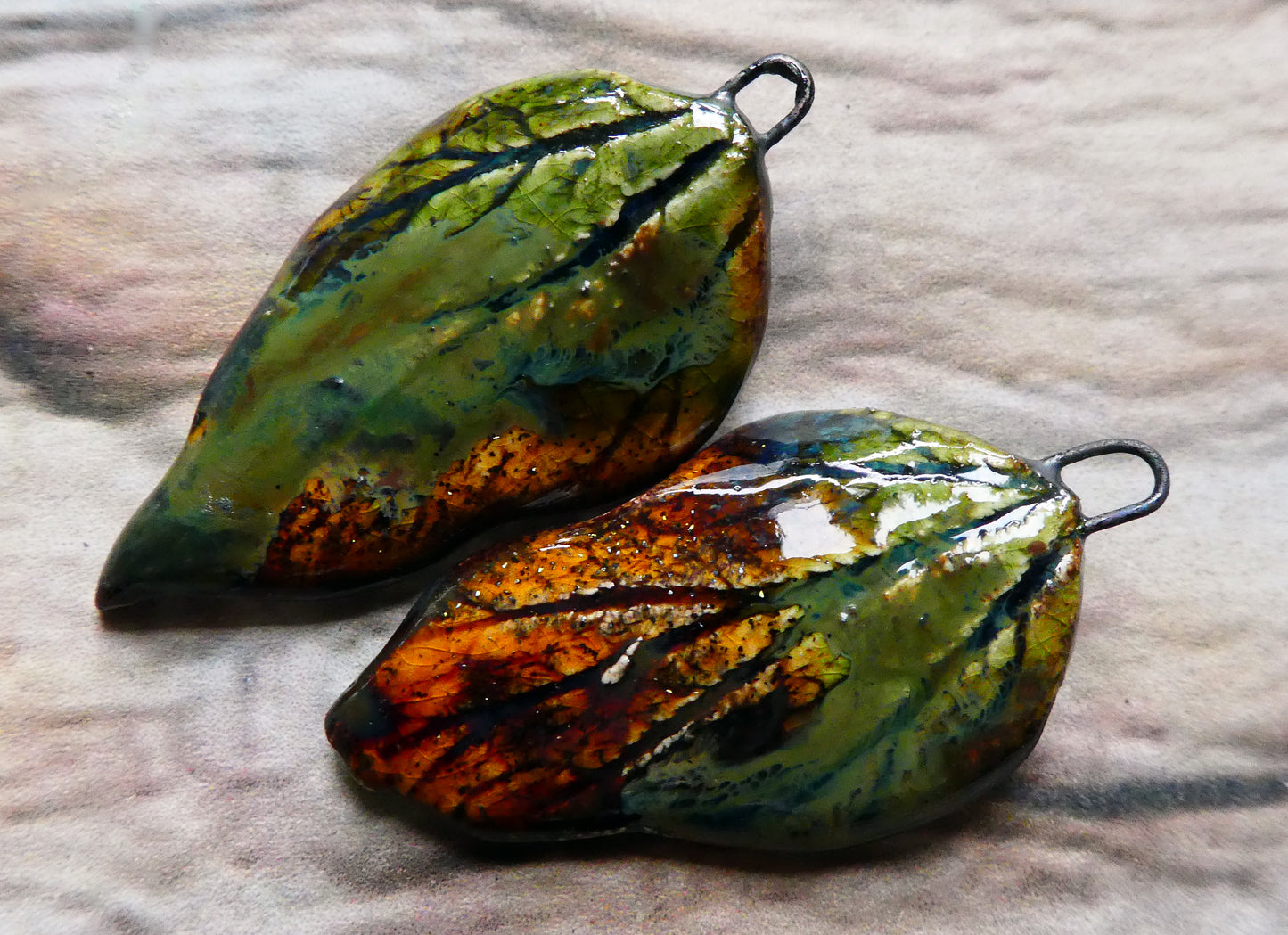 Ceramic Super Slim Autumn Leaf Charms #11