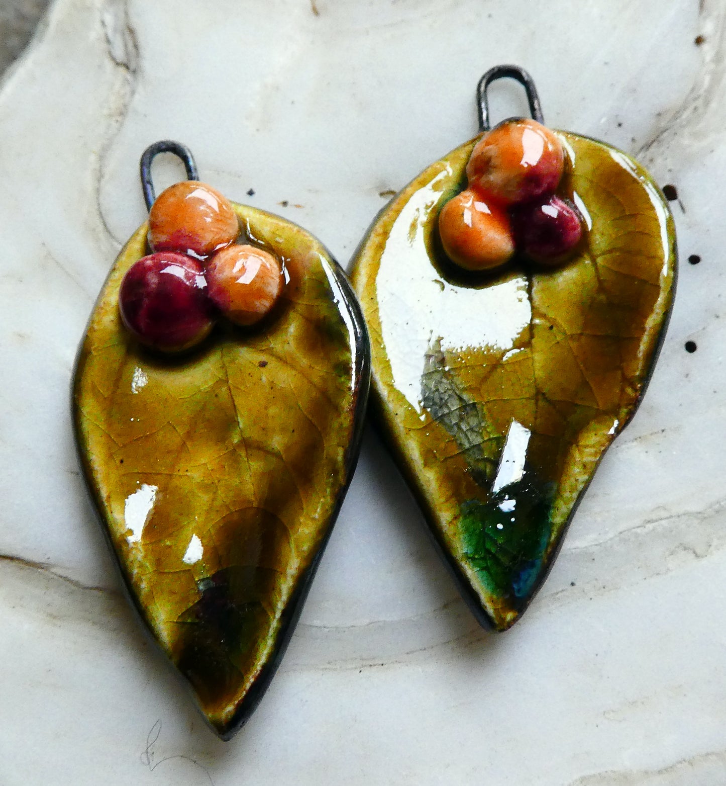 Ceramic Autumn Leaf and Berries Charms -Billabong