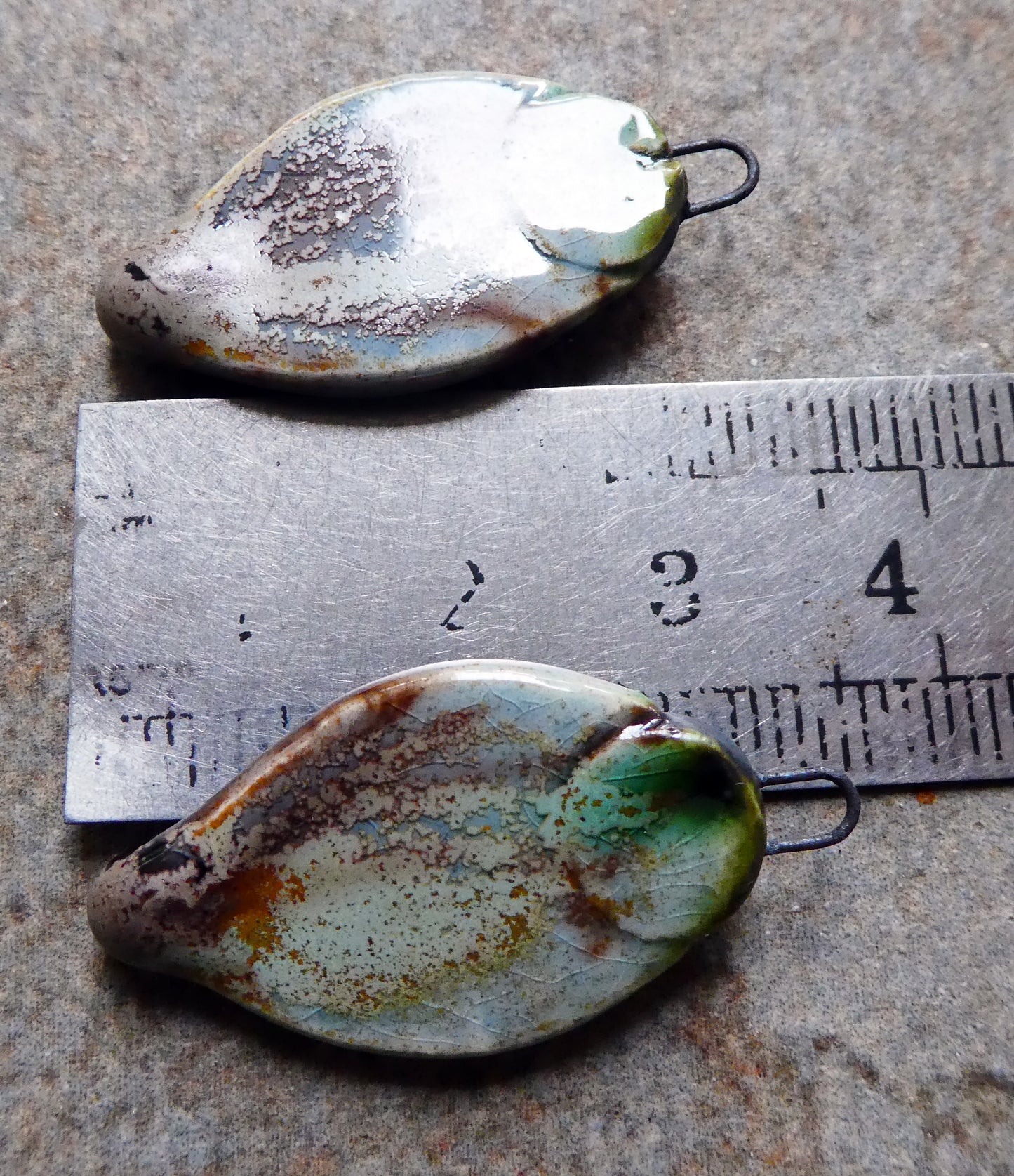 Ceramic Decorative Pointy Charms - Spotted Malachite