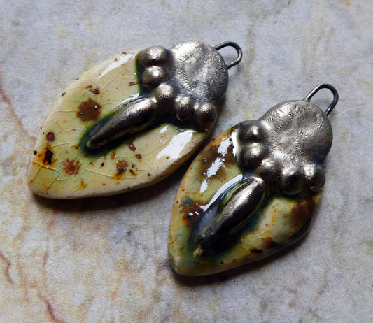 Ceramic Decorative Pointy Charms - Cappuccino Mint