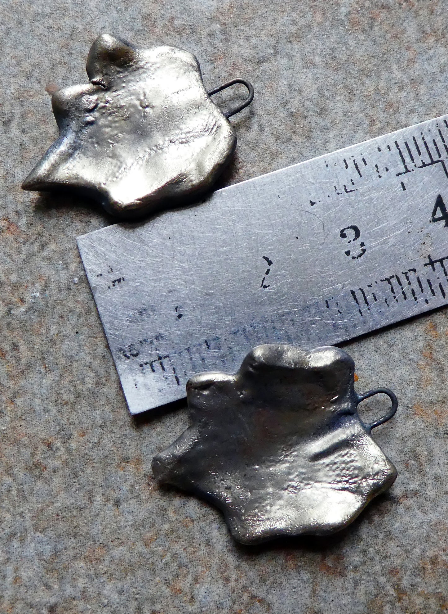 Ceramic Leaf Charms -Amber Ash #2