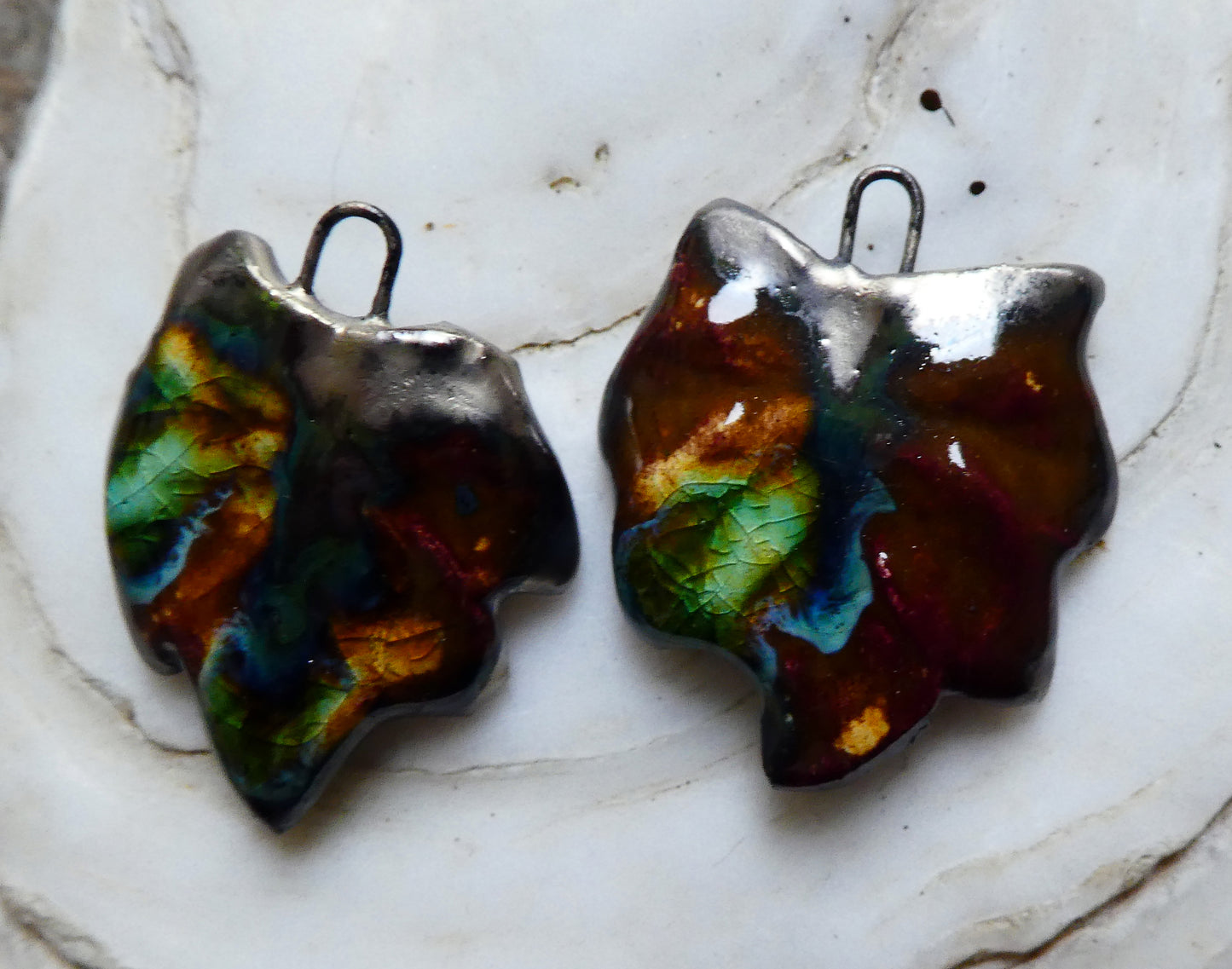 Ceramic Leaf Charms - Murano