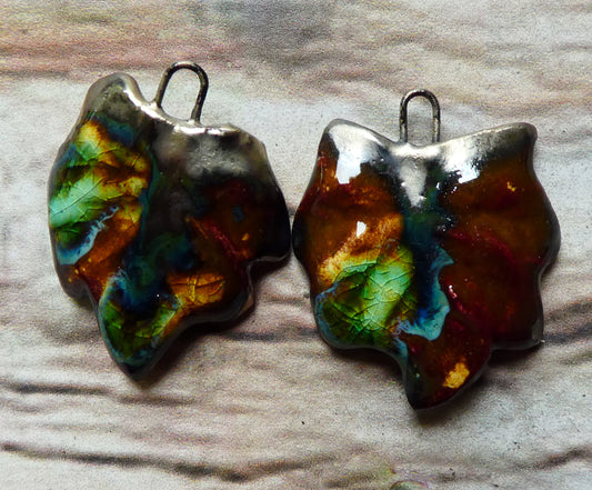 Ceramic Leaf Charms - Murano