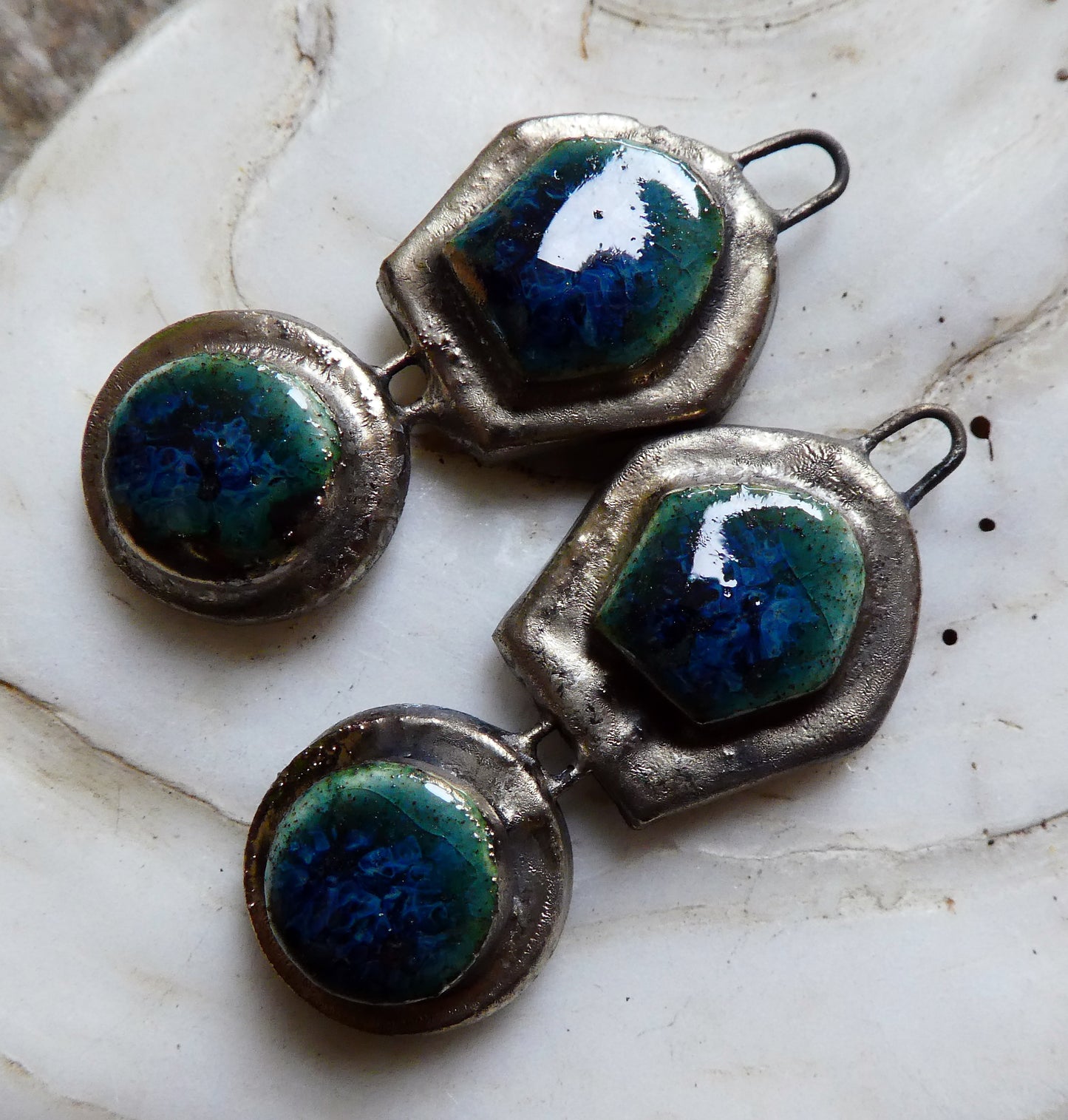 Ceramic Moulded Mixed Shape Charms -Bora Bora