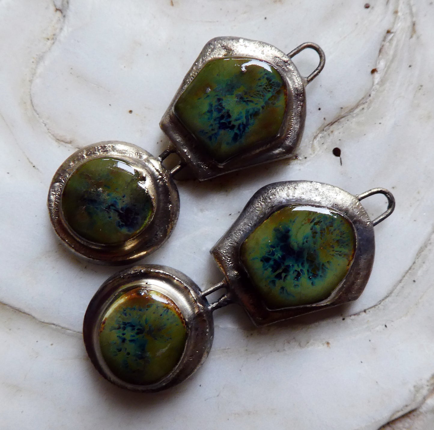 Ceramic Moulded Mixed Shape Charms -Pagoda