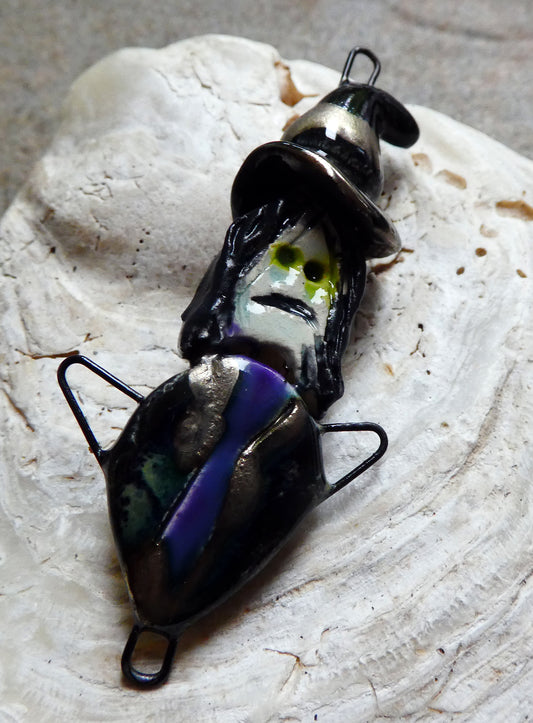 Ceramic Single Witch Connectors - Dark Purple