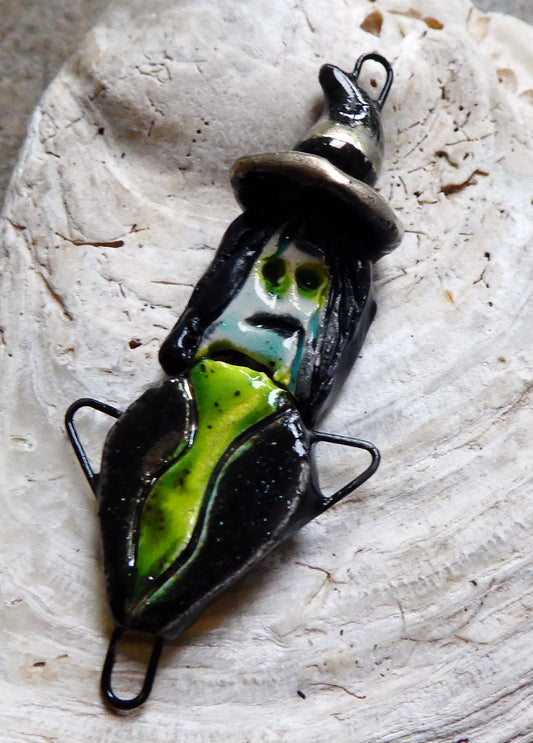 Ceramic Single Witch Connectors - Neon Chartreuse