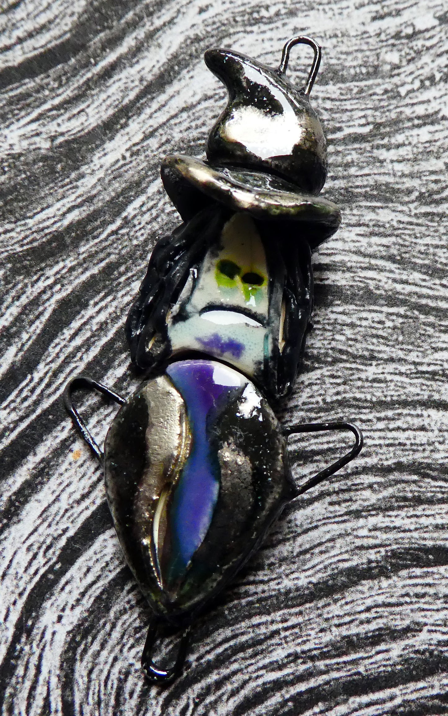 Ceramic Single Witch Connectors - Dark Purple