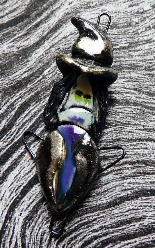 Ceramic Single Witch Connectors - Dark Purple