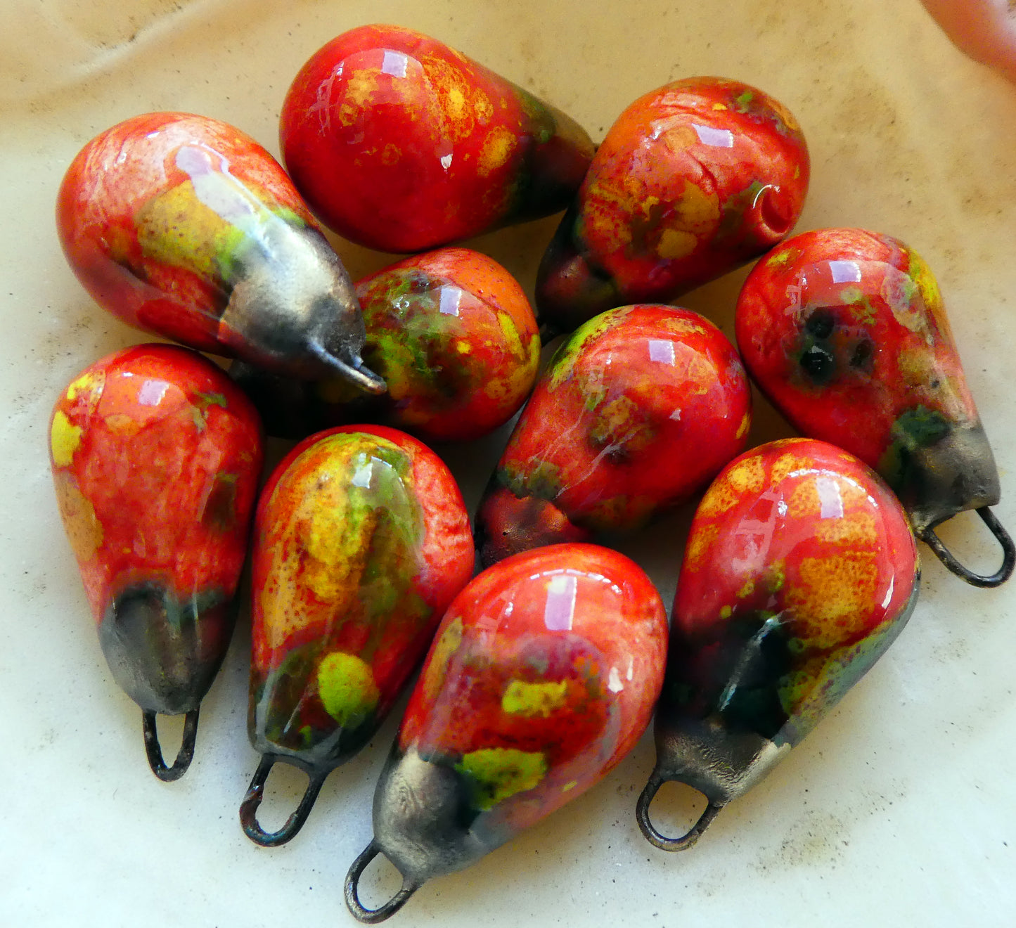 Ceramic Drops Earring Charms - Firecracker