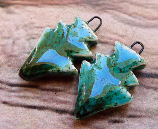 Ceramic Stacked Triangle Charms -Santa Lucia