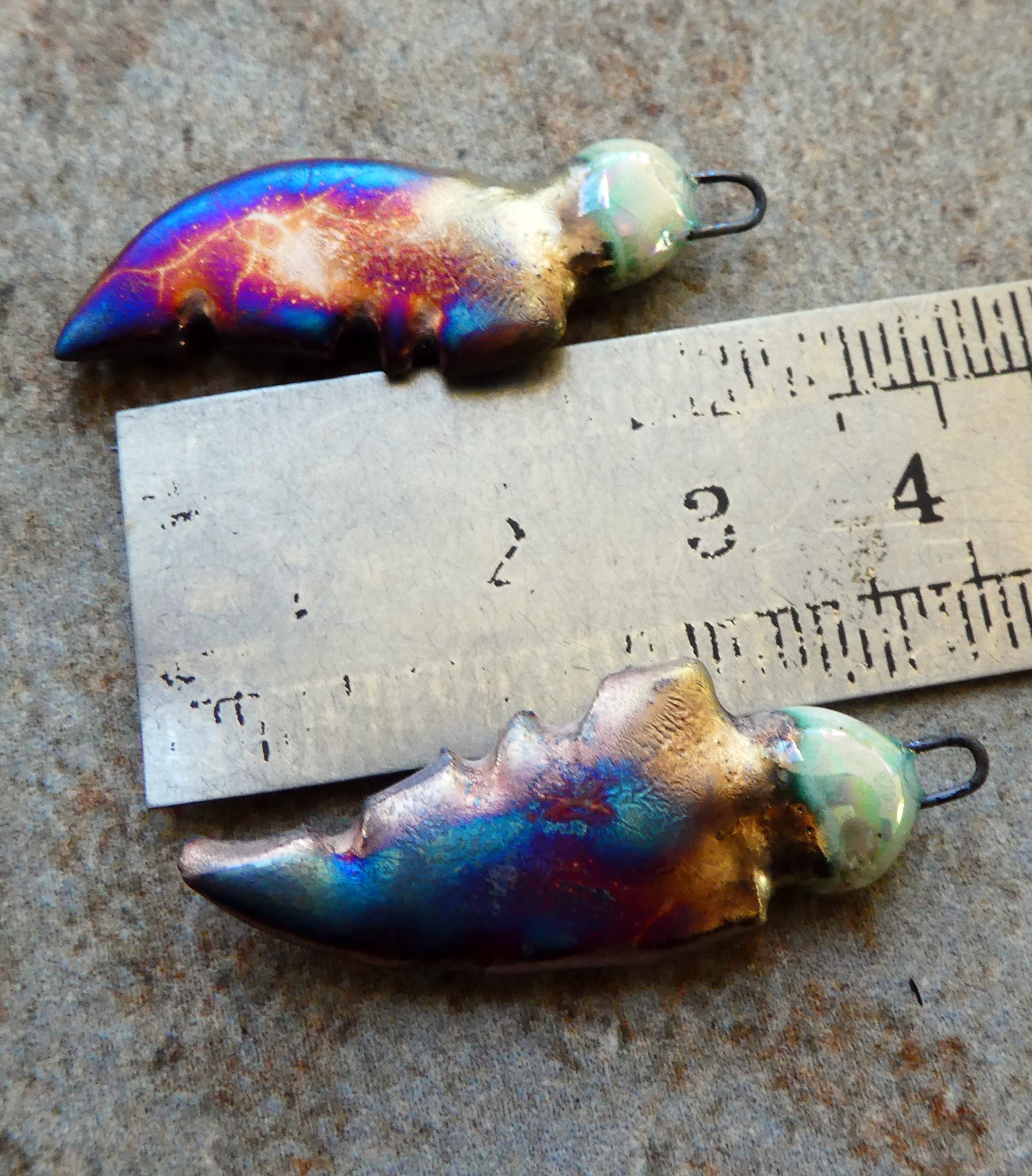 Ceramic Decker's Blade Charms -Scorched