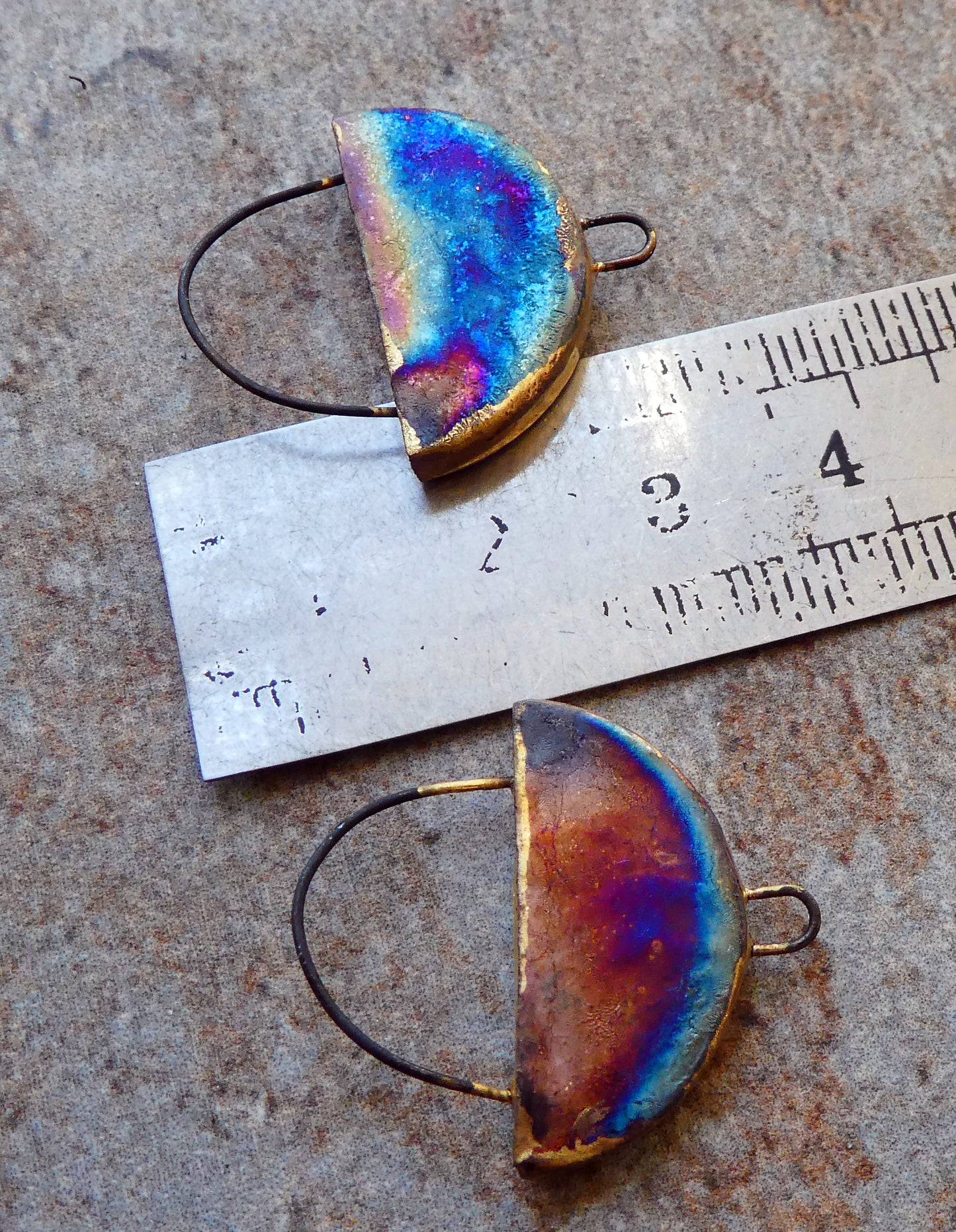 Ceramic Vintage Pumpkin Decal Earring Connectors