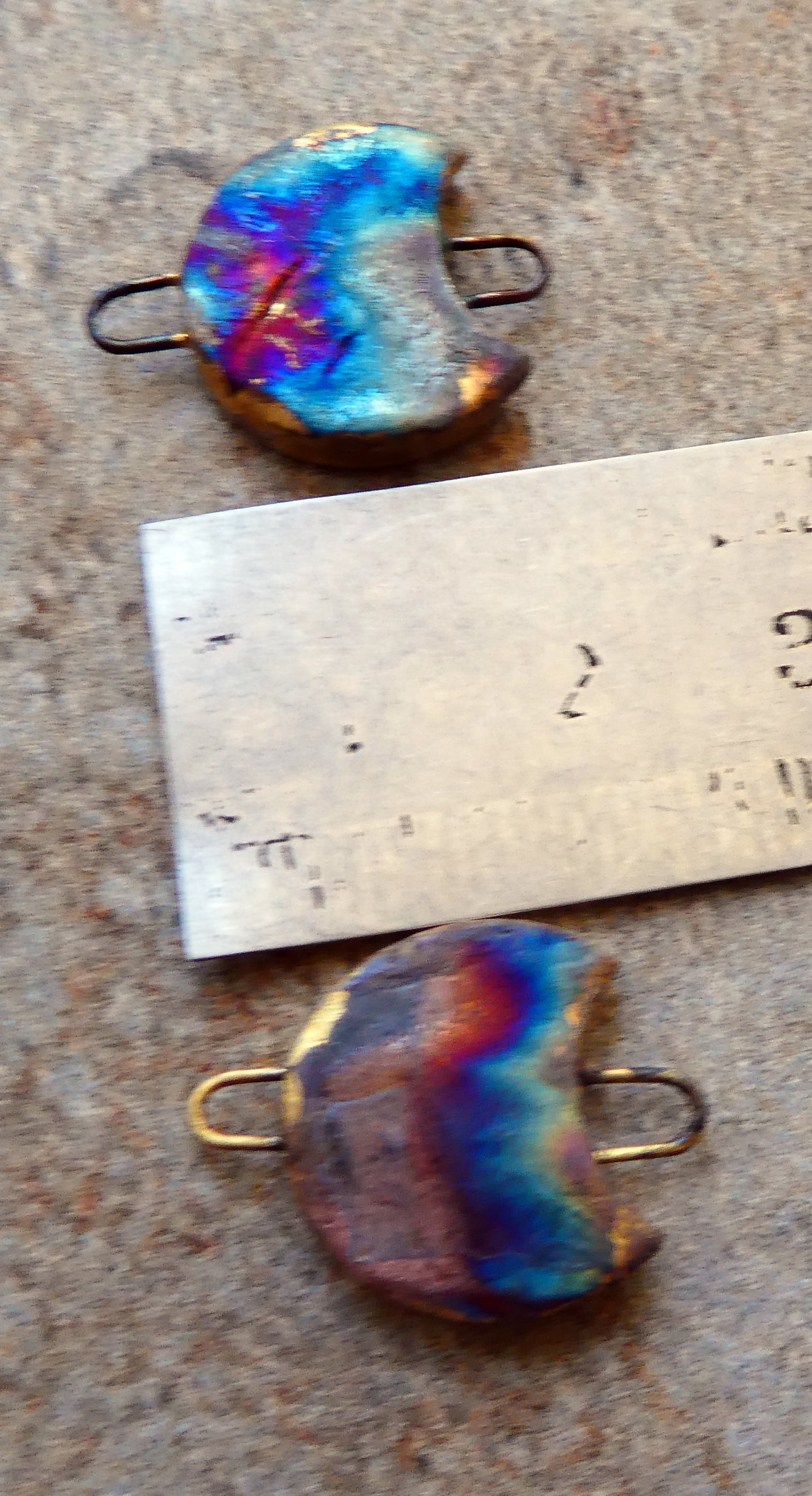 Ceramic Spooky Pumpkat Decal Disc Earring Connectors#2