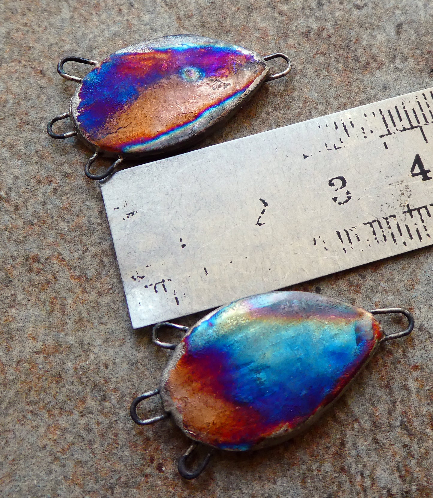 Ceramic Raven Decal Teardrop Connectors #5