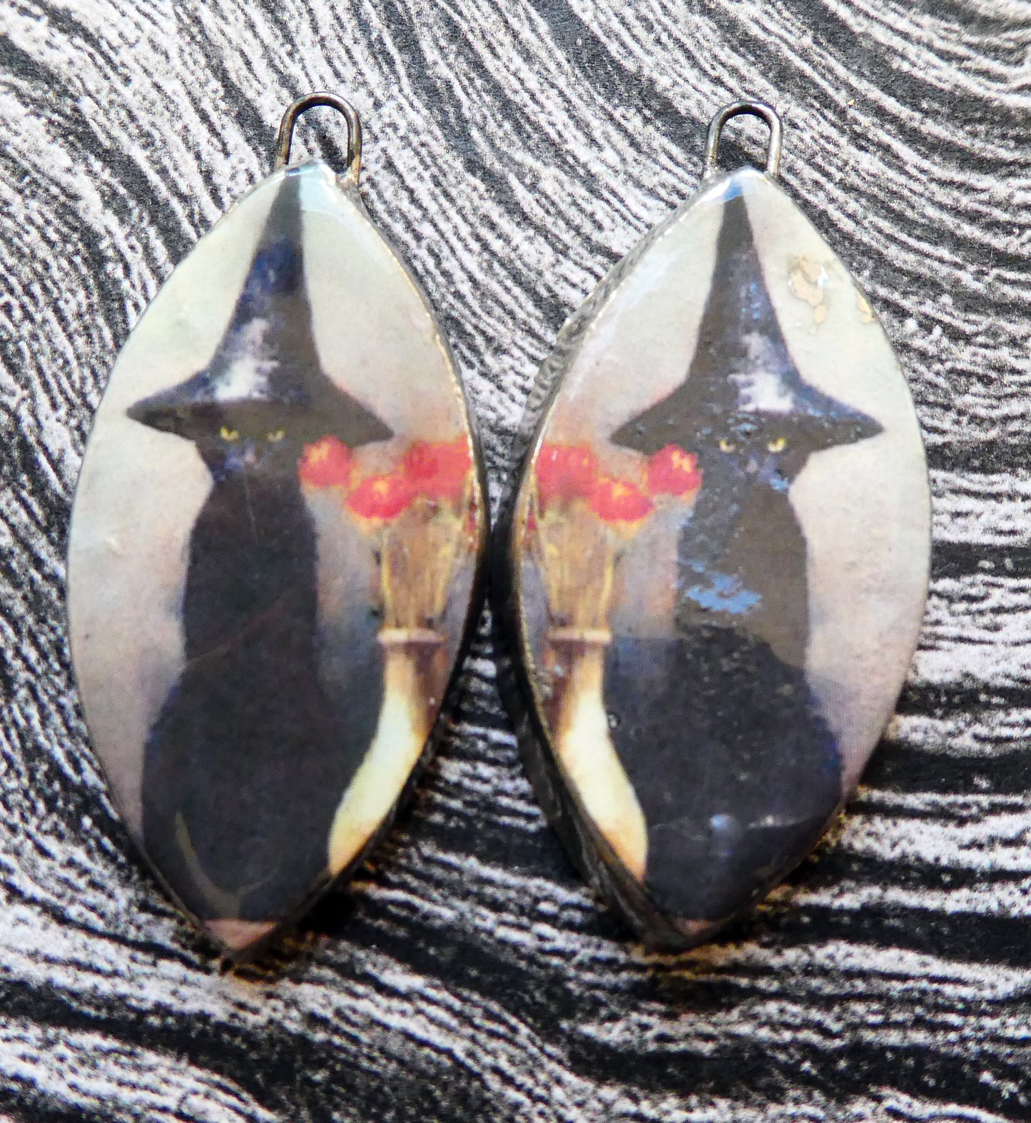 Ceramic Vintage Cat Decal Charms #2