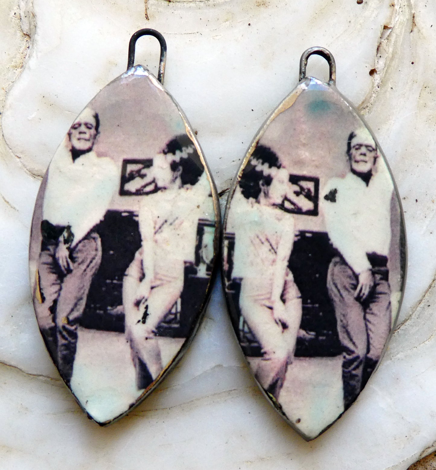 Ceramic Monstor and Bride Decal Charms #1