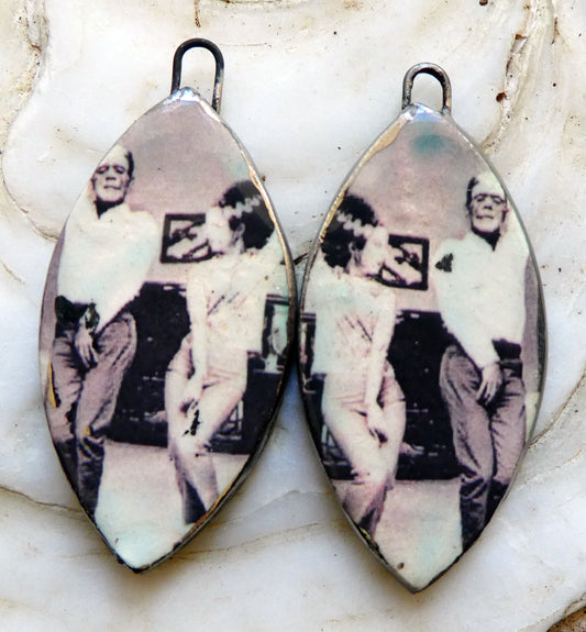 Ceramic Monstor and Bride Decal Charms #1