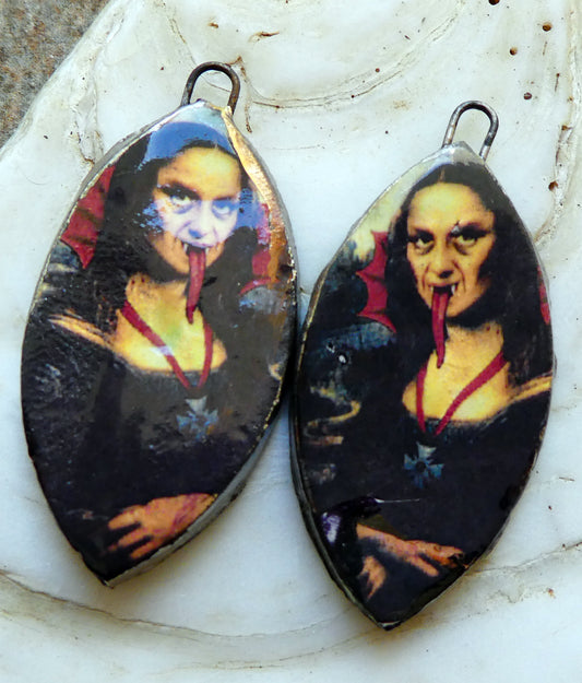 Ceramic Halloween Mona Decal Charms #4