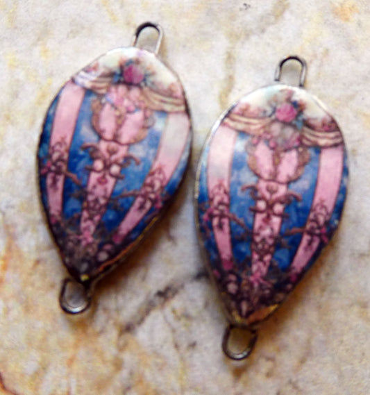 Ceramic Vintage Hot Air Balloon Decal Connectors #9