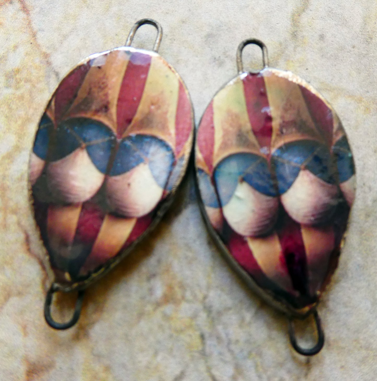 Ceramic Vintage Hot Air Balloon Decal Connectors #11