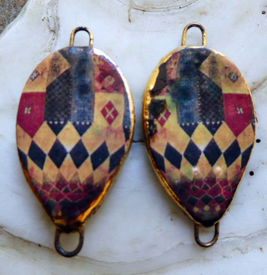 Ceramic Vintage Hot Air Balloon Decal Connectors #13