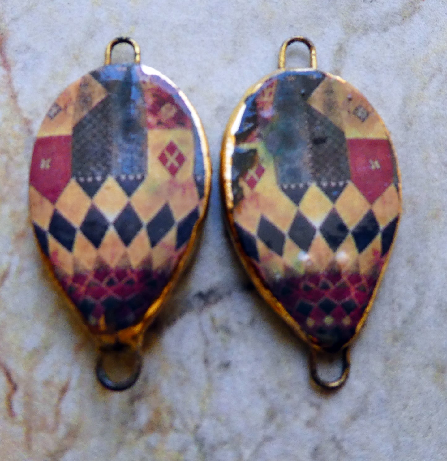 Ceramic Vintage Hot Air Balloon Decal Connectors #13