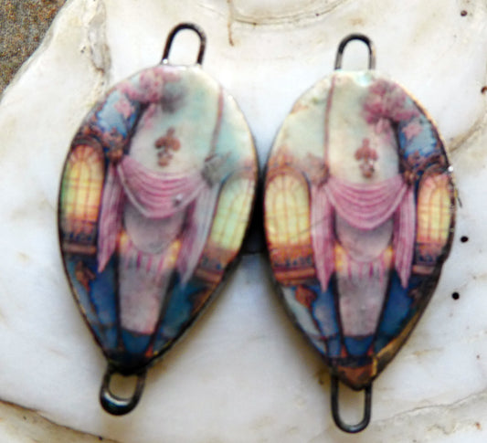 Ceramic Vintage Hot Air Balloon Decal Connectors #14