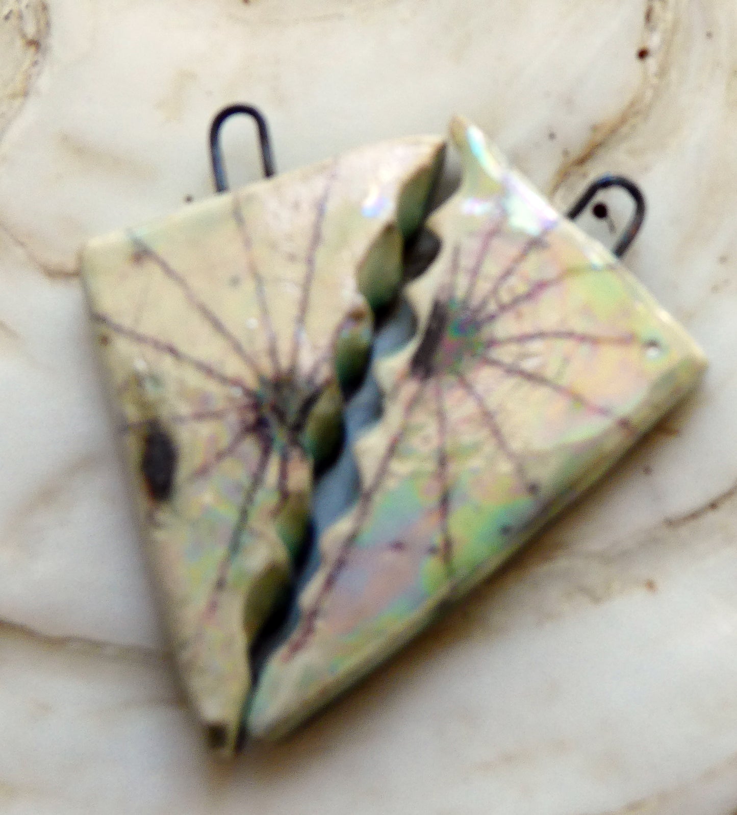 Ceramic Decal Cobweb Earring Charms #1