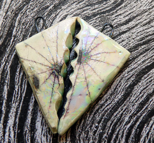 Ceramic Decal Cobweb Earring Charms #1