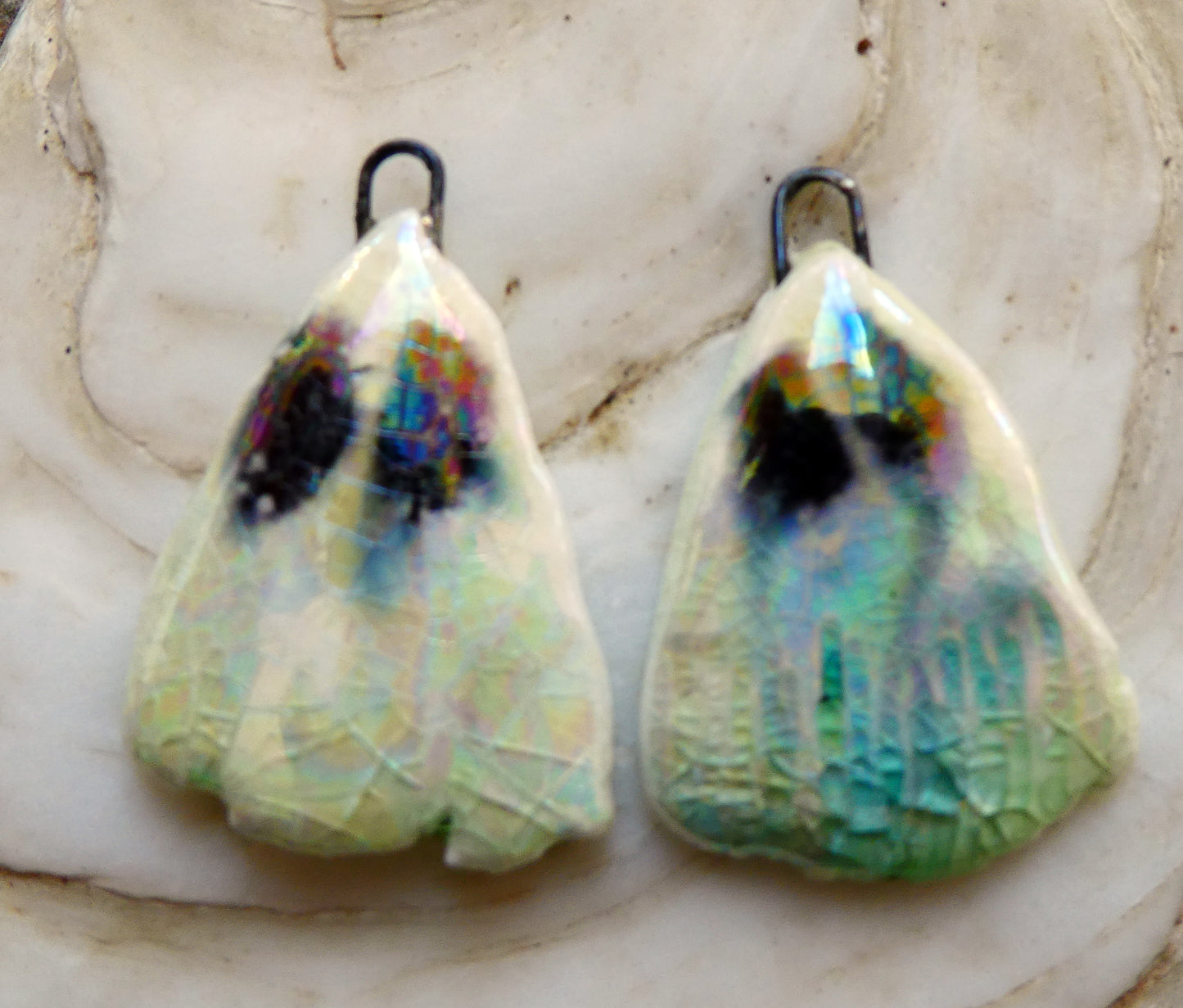 Porcelain Lustrous Ghostie Earring Charms