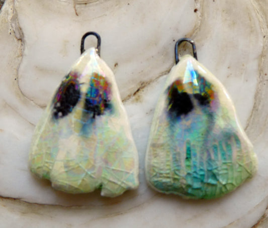 Porcelain Lustrous Ghostie Earring Charms
