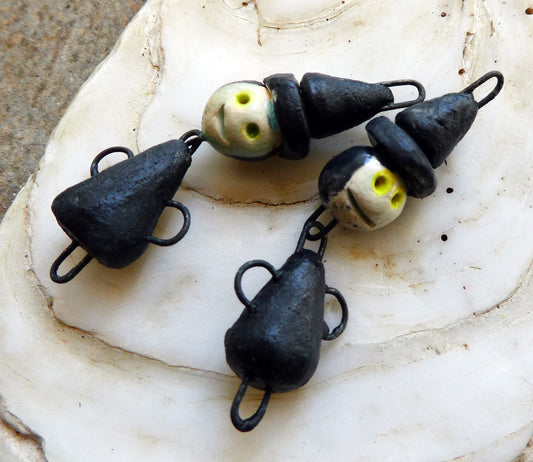 Ceramic Dangly Witch Connectors - Matte Black