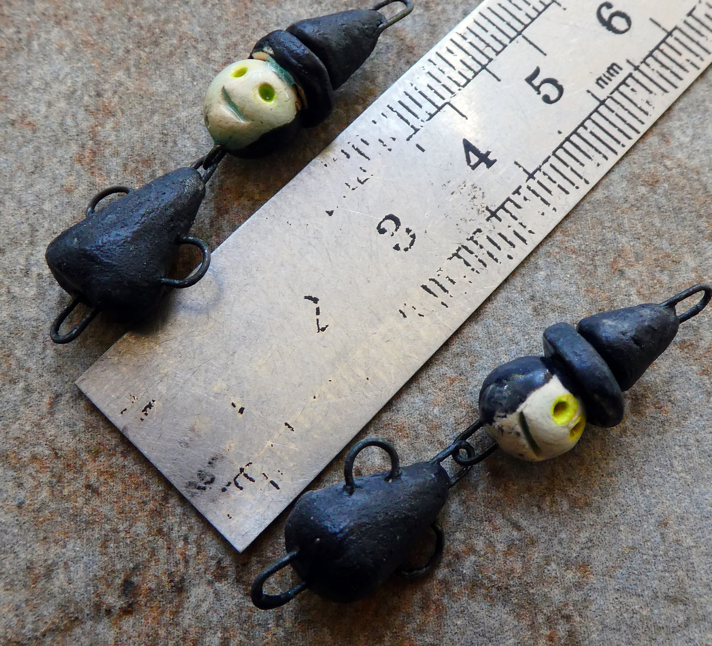 Ceramic Dangly Witch Connectors - Matte Black