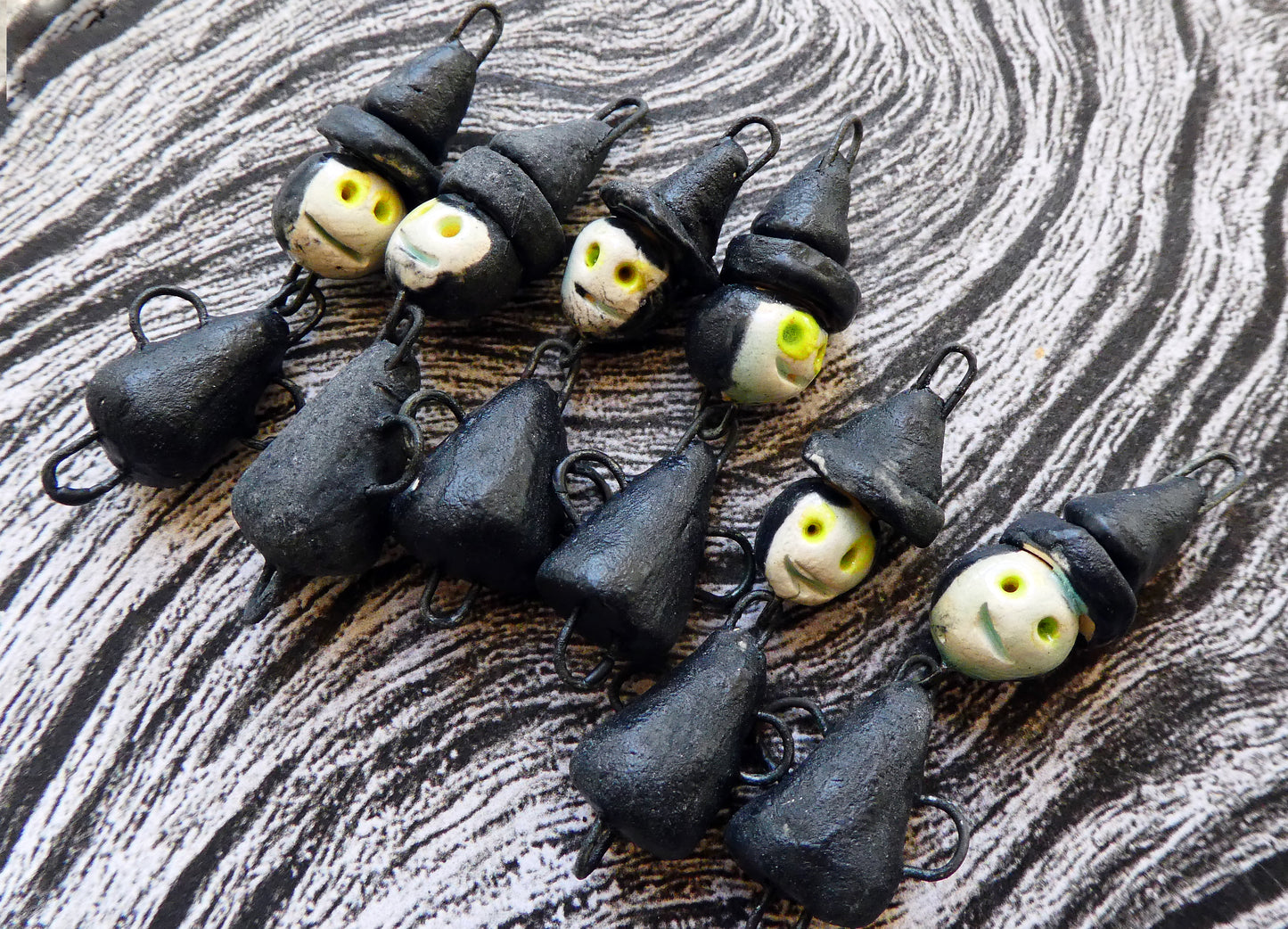 Ceramic Dangly Witch Connectors - Matte Black
