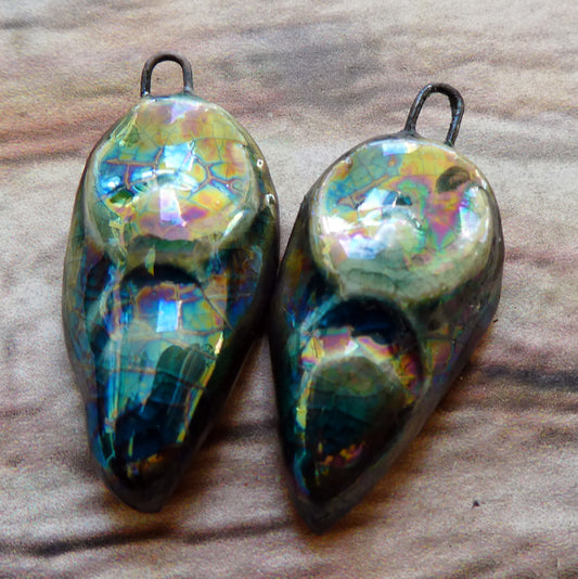 Ceramic Lustrous Goddess Charms -Oriental Blue