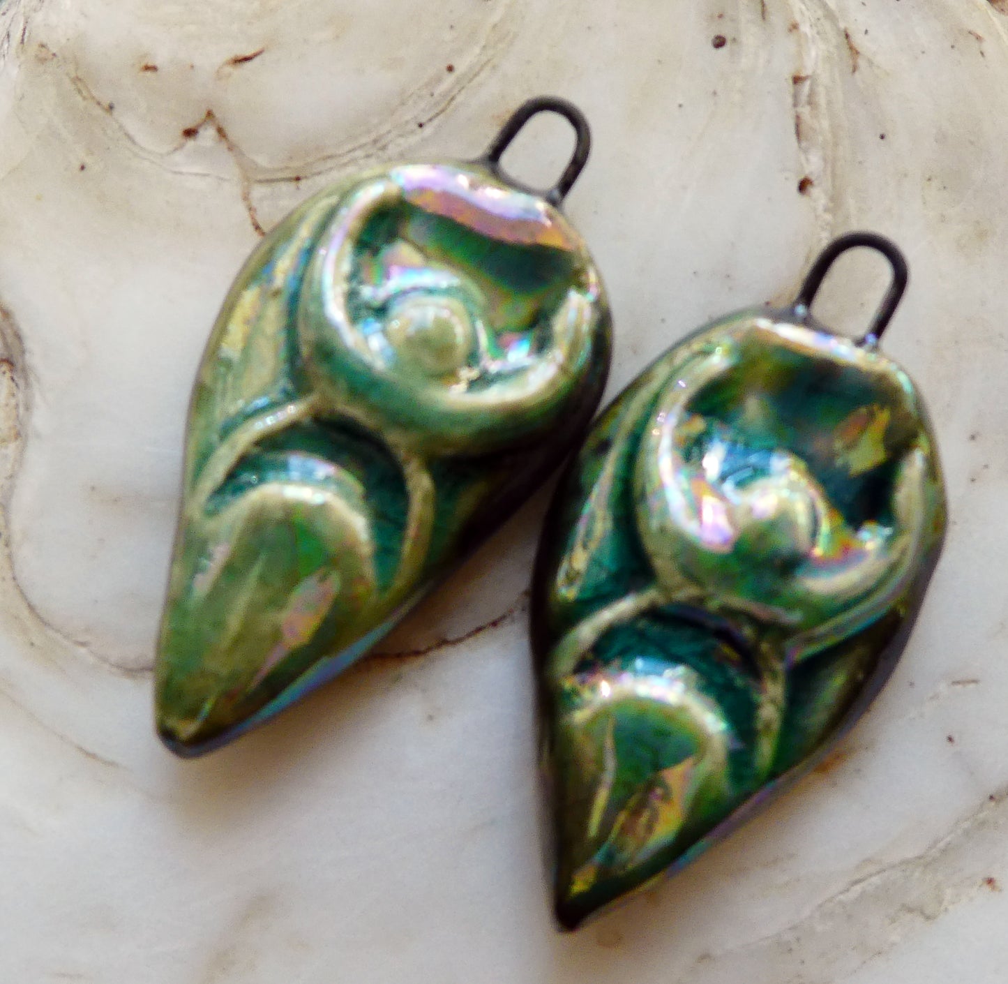 Ceramic Lustrous Goddess Charms -Algae Bloom
