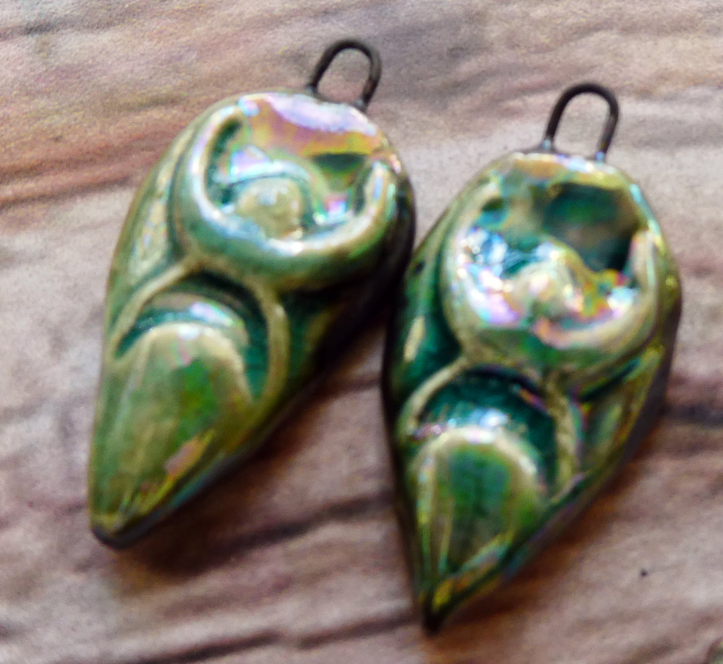 Ceramic Lustrous Goddess Charms -Algae Bloom
