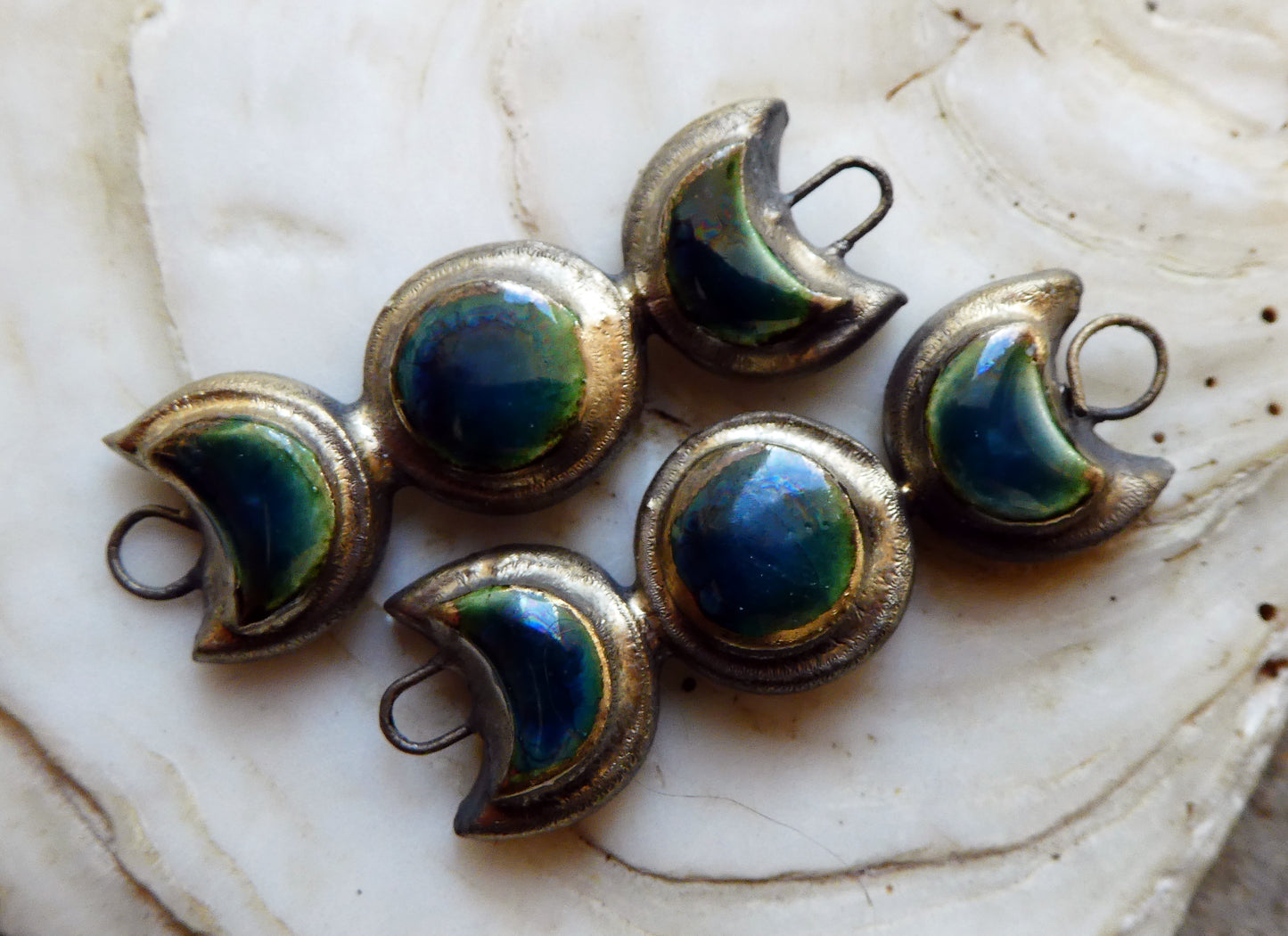 Ceramic Moulded Mystic Moons Connectors - Bora Bora