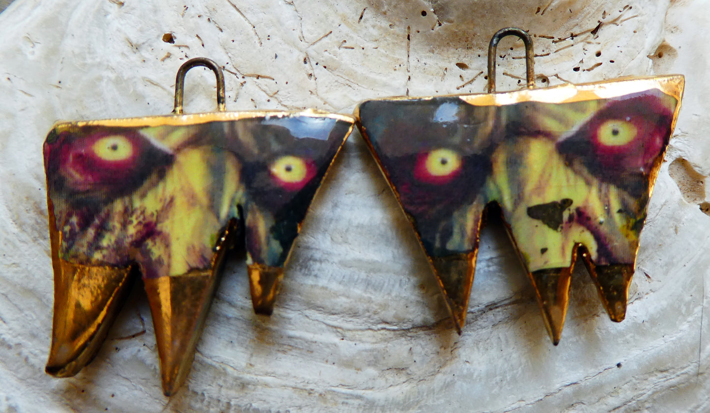 Ceramic Witch Decal Earring Charms#1