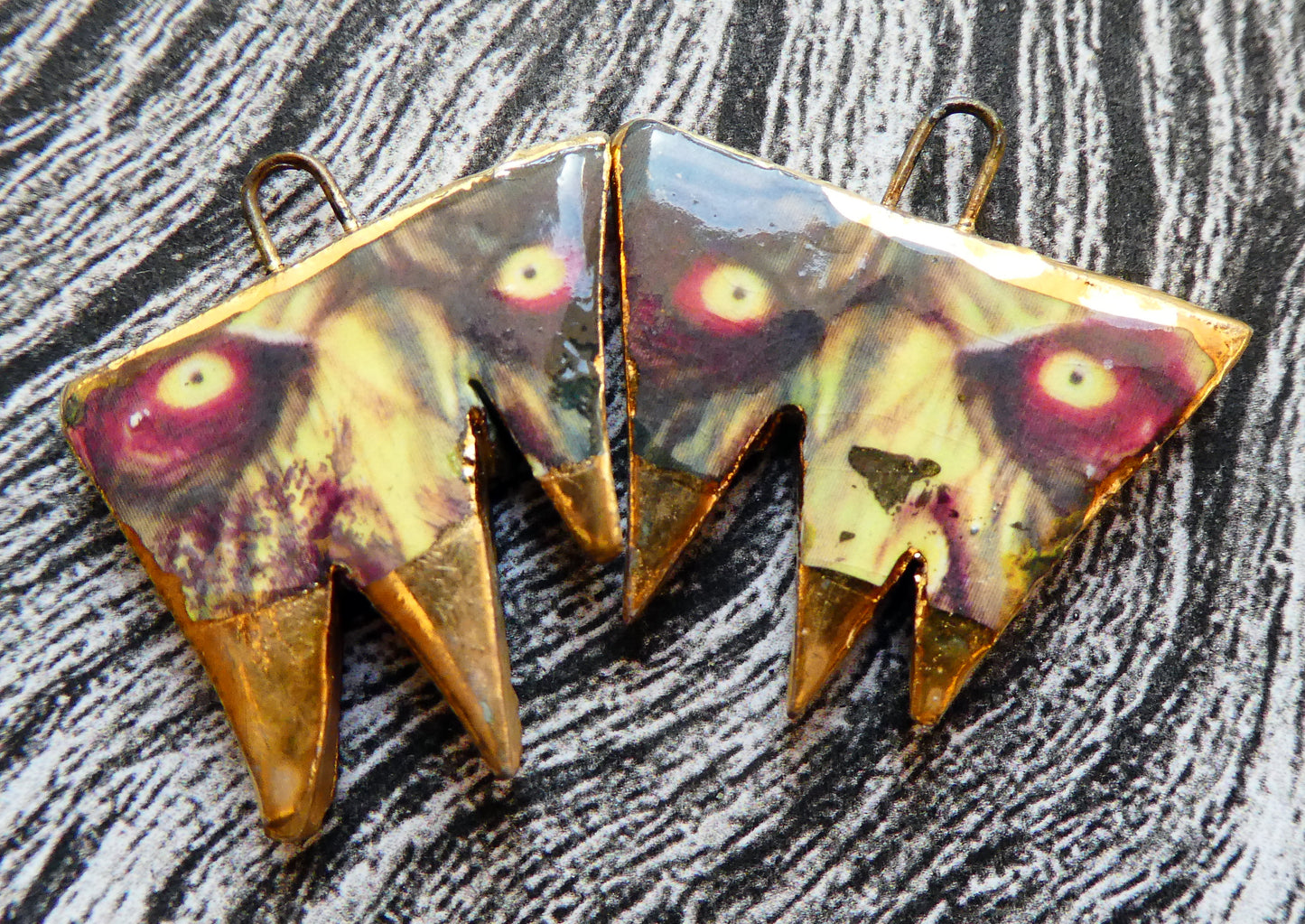 Ceramic Witch Decal Earring Charms#1