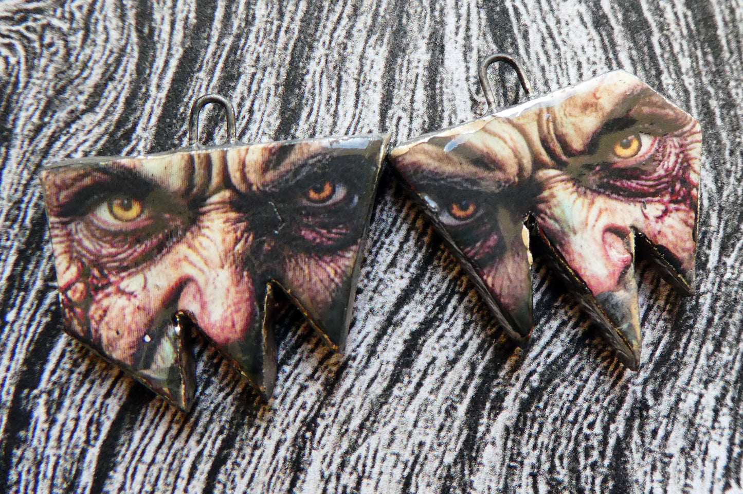 Ceramic Witch Decal Earring Charms#4