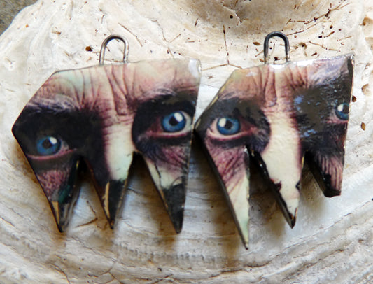 Ceramic Witch Decal Earring Charms#5