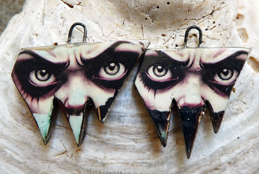 Ceramic Witch Decal Earring Charms#7