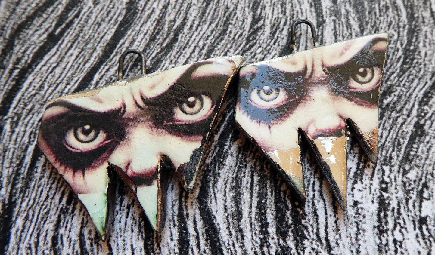 Ceramic Witch Decal Earring Charms#7