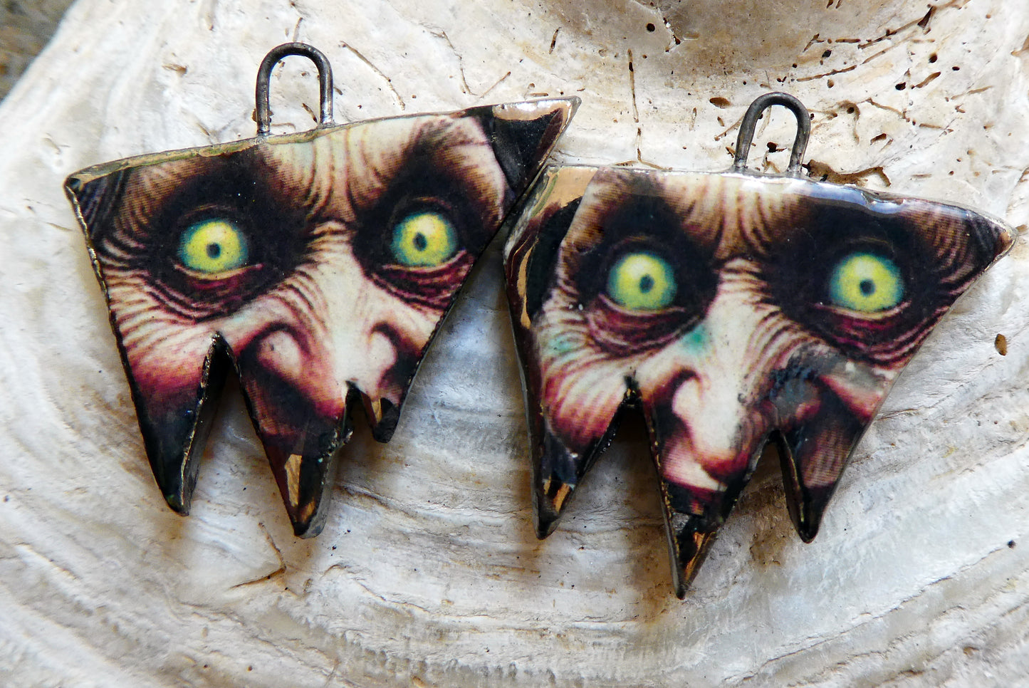 Ceramic Witch Decal Earring Charms#13