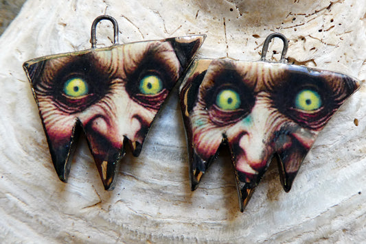 Ceramic Witch Decal Earring Charms#13